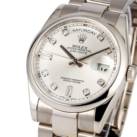 white gold rolex day date|rolex 18k white gold vintage.